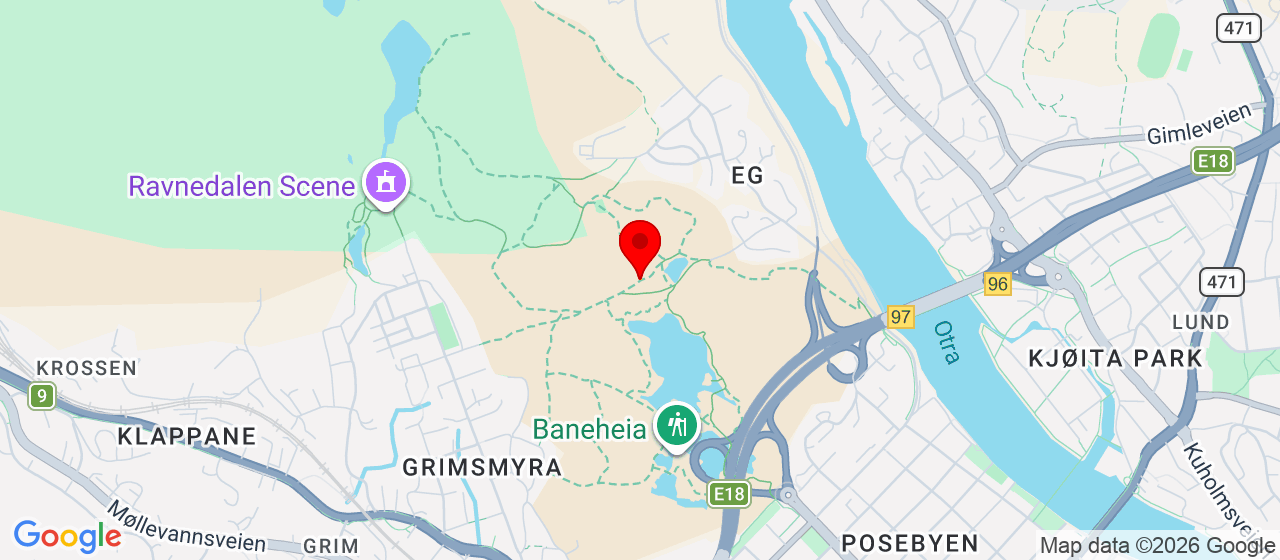 Kart over Baneheia/Fant Olsen KRISTIANSAND S