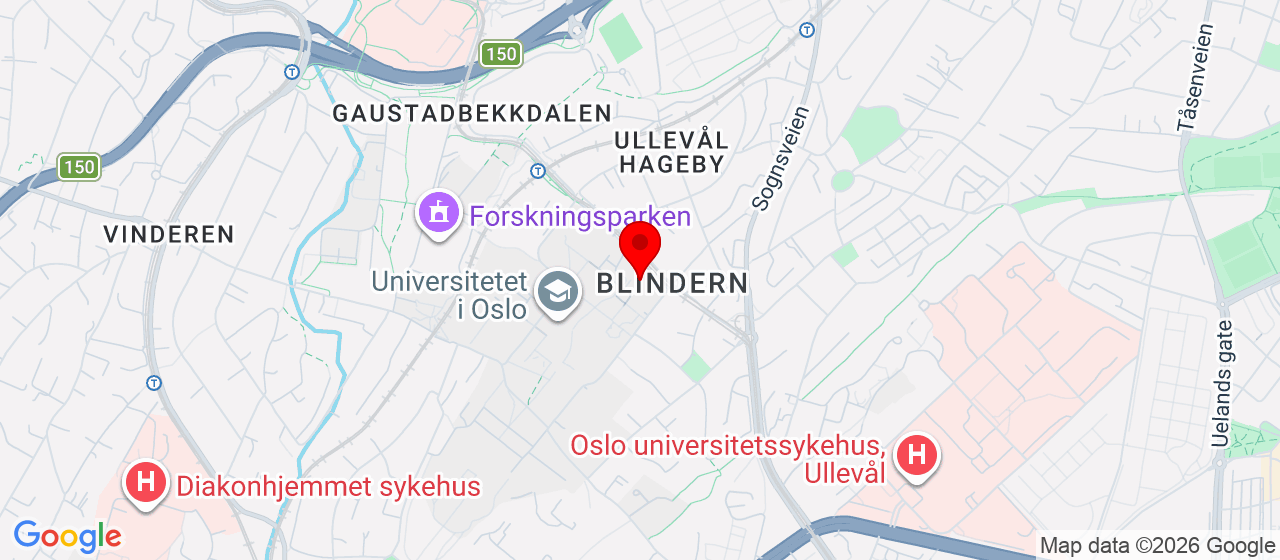 Kart over Eilert Sundts hus, Blindern 