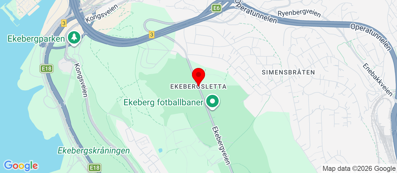 Kart over Ekebergsletta 