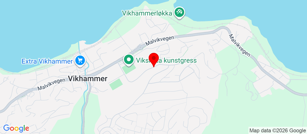 Kart over Vikhammeråsvegen Vikhammer