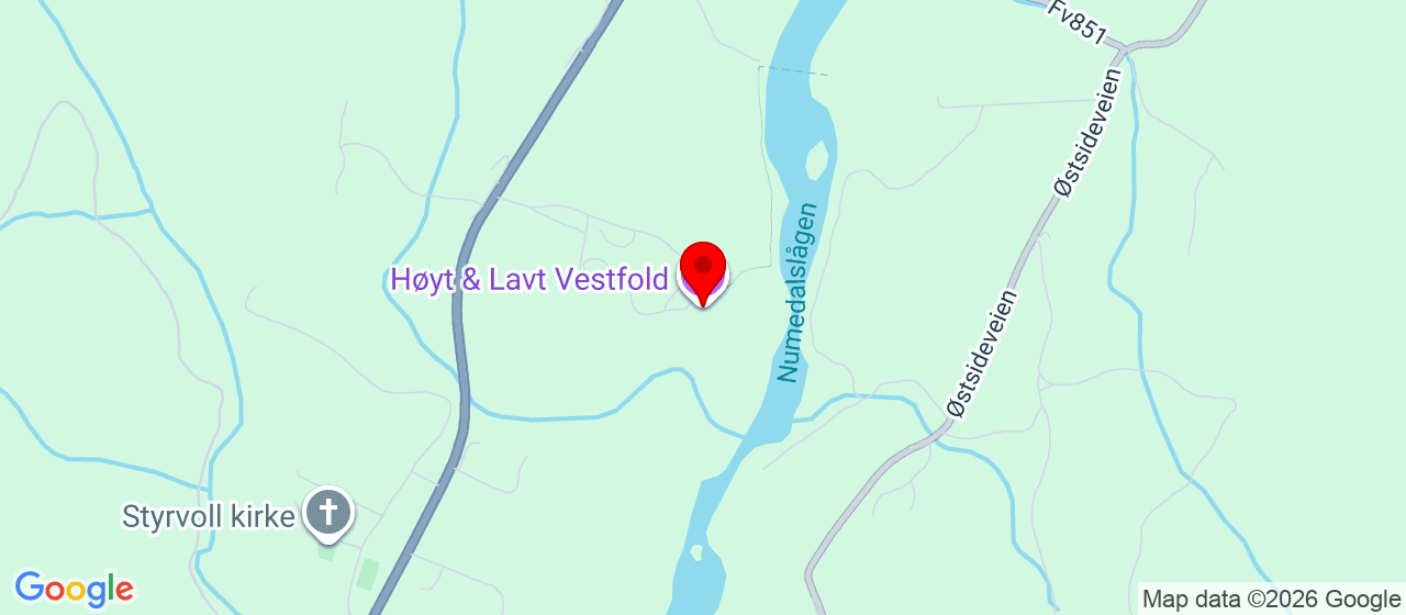 Kart over Høyt og lavt, Lågendalsveien 3388 STEINSHOLT