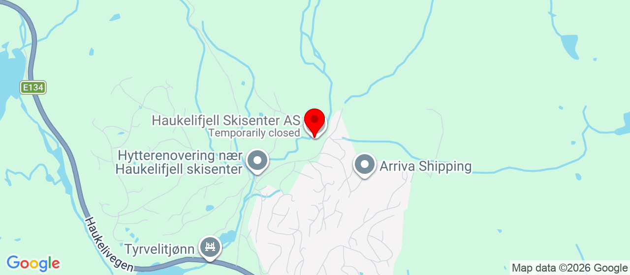 Kart over Haukelifjell Skisenter i Vågslid Edland