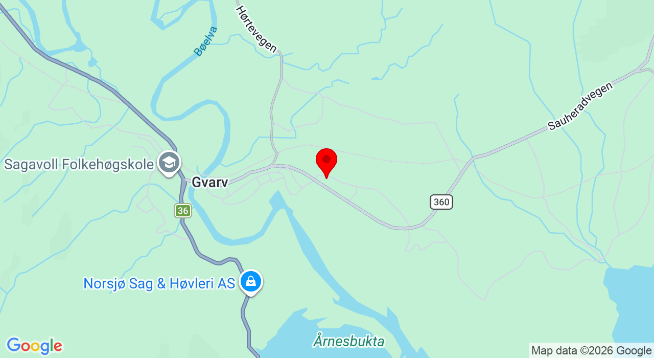 Google Map of https://www.google.com/maps/place/Tinghaugvegen 1 - Gvarv samfunnshus,3810+Gvarv