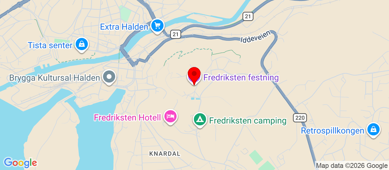 Kart over Fredriksten Festning Halden
