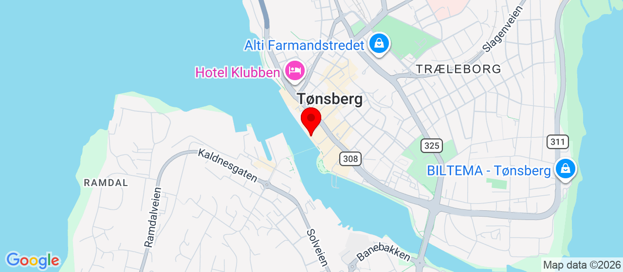 Kart over Foyn Brygga i Tønsberg Tønsberg