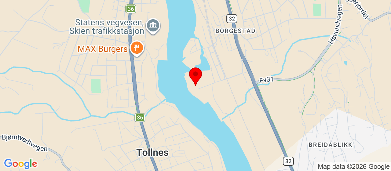 Kart over Borgestadbakken 2 SKIEN