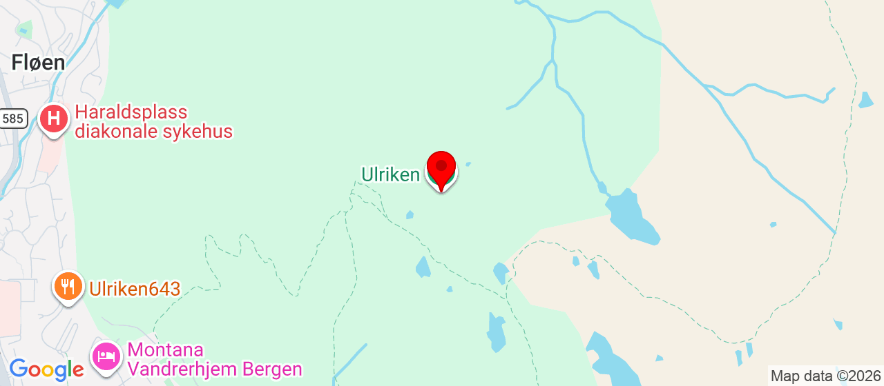 Kart over Ulriken 