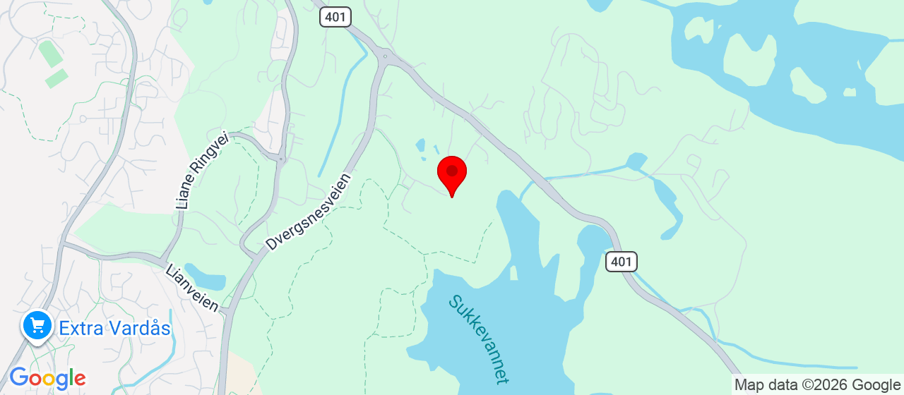 Kart over Sukkevann KRISTIANSAND S