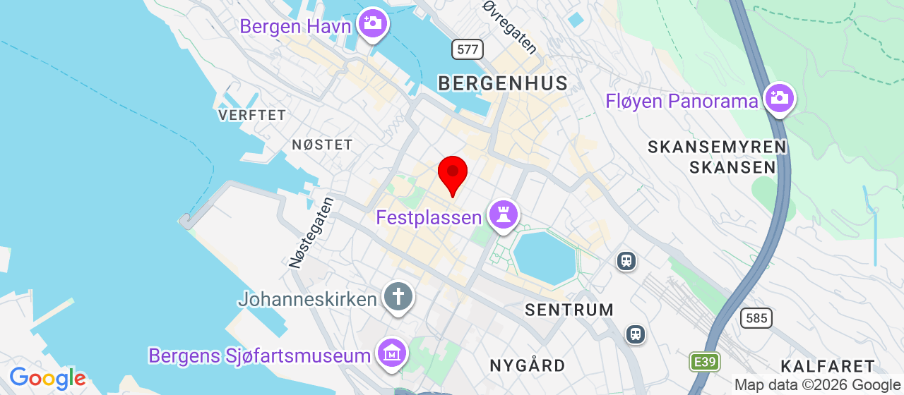 Kart over Øvre Ole Bulls Plass 1 Bergen