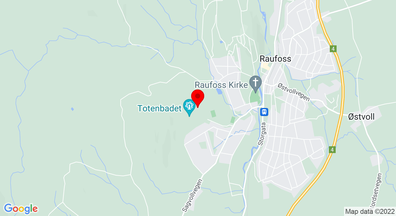 Google Map of Raufoss skistadion - Badelandvegen,2830+RAUFOSS