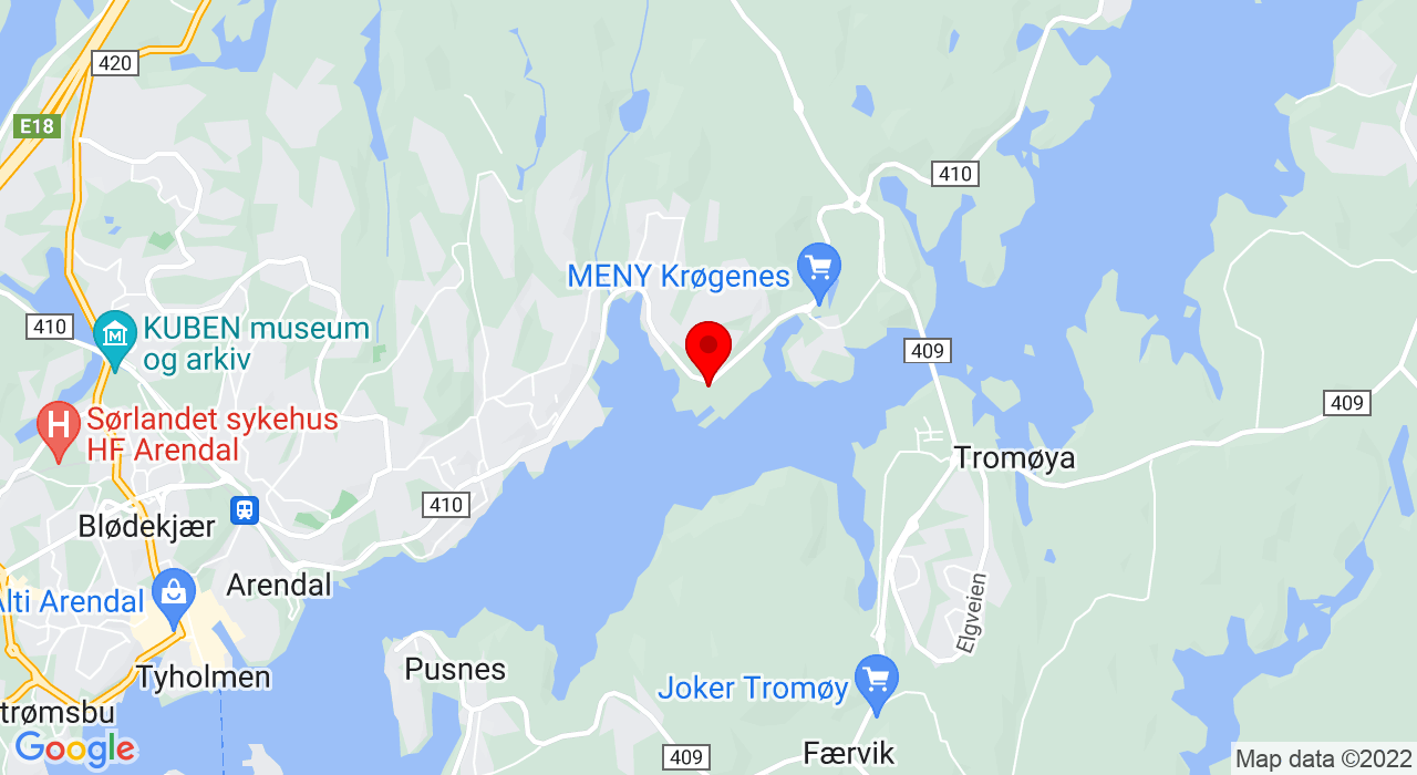Google Map of Kystveien 226,4841+ARENDAL