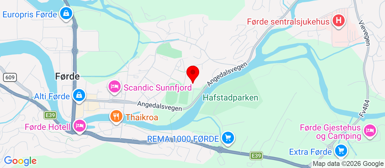 Kart over Førdehuset - Angedalsvegen 5 FØRDE
