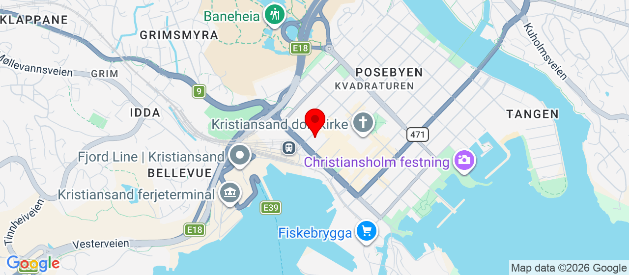 Kart over Henrik Wergelandsgate 4 KRISTIANSAND S