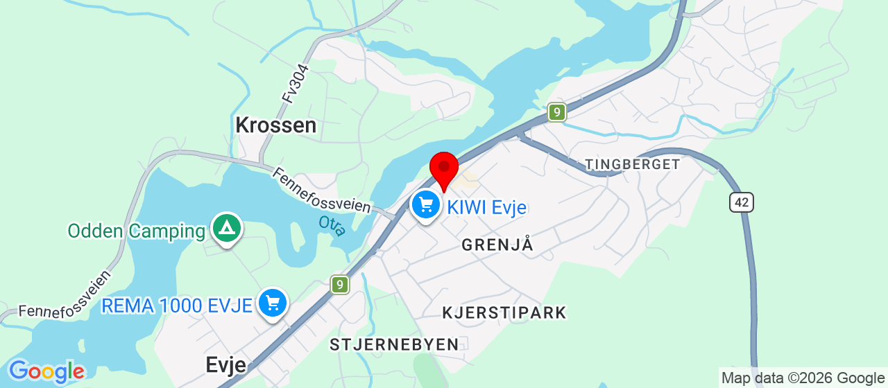 Kart over NILS HEGLANDSVEG 66 EVJE