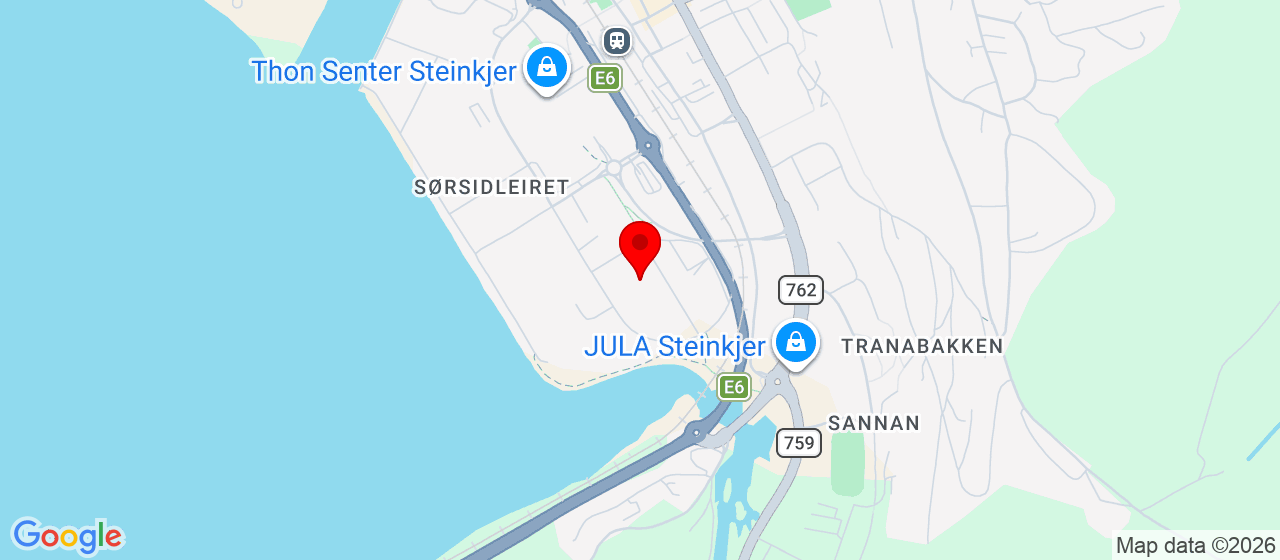 Kart over Sjøfartsgata 10 STEINKJER
