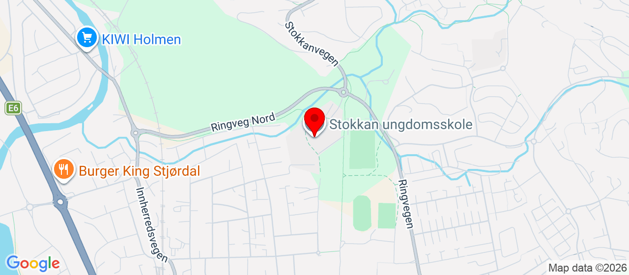 Kart over Stokkan Ungdomsskole Stjørdal