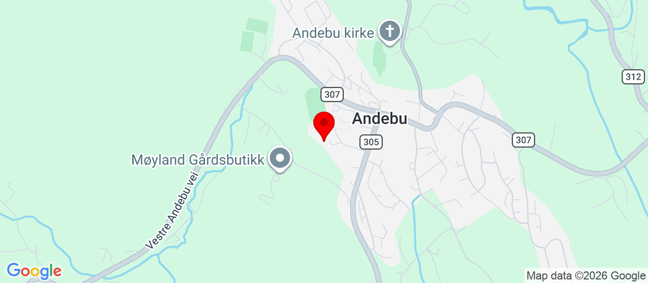 Kart over Andebu Ungdomsskole gymnastikk salen , Andebu sentrum 8 ANDEBU