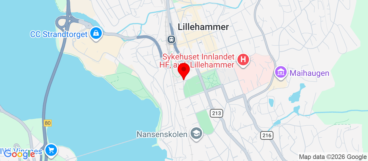 Kart over Dampsagveien LILLEHAMMER
