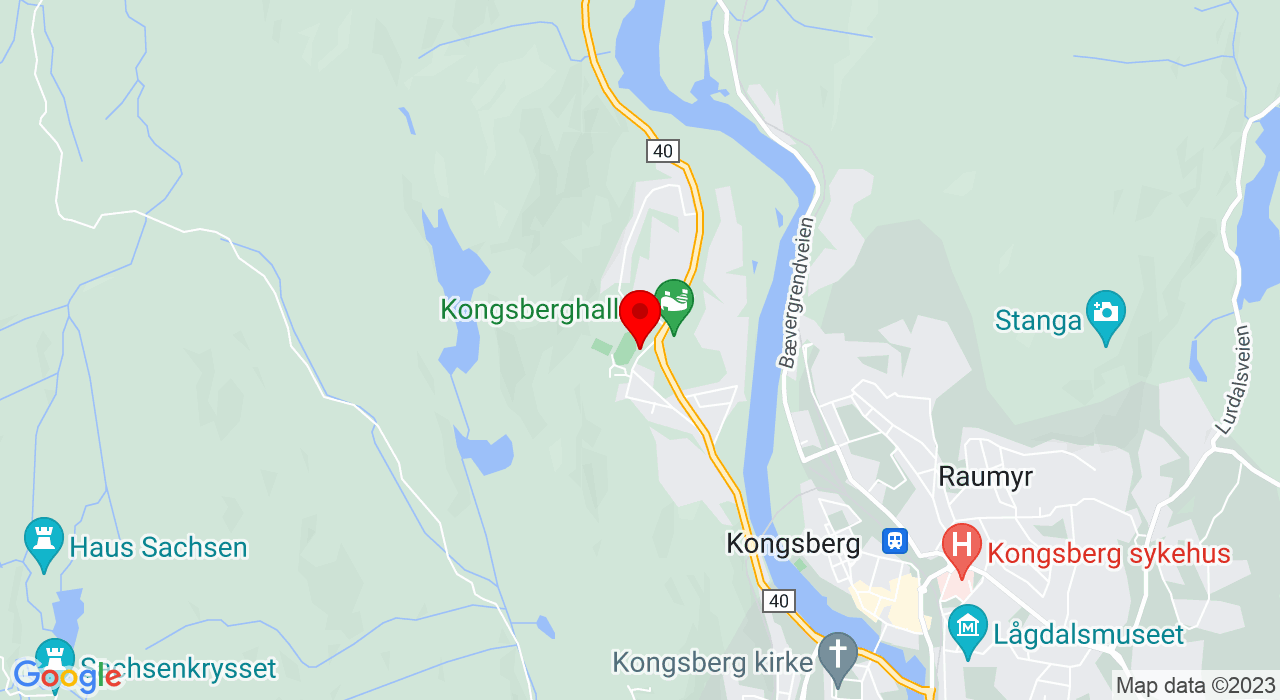 Google Map of Idrettsveien 4,3617+Kongsberg