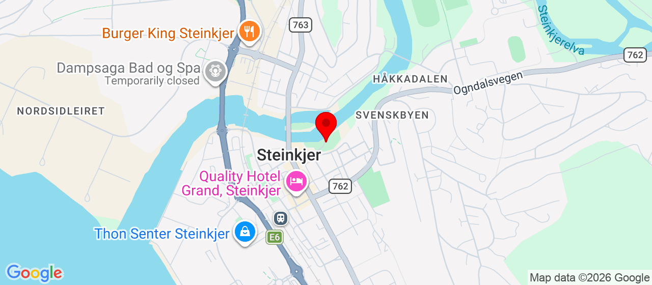 Kart over Rismelen Aktivitetspark Steinkjer