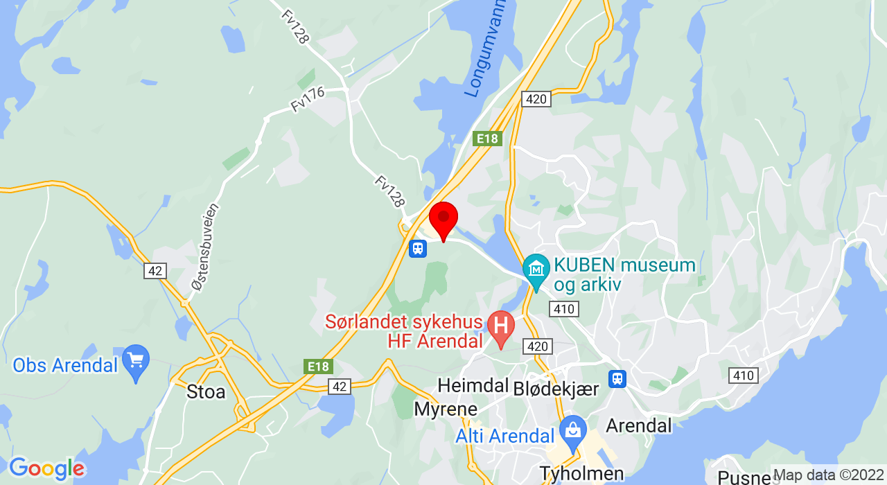 Google Map of Langsæveien 4,4846+ARENDAL