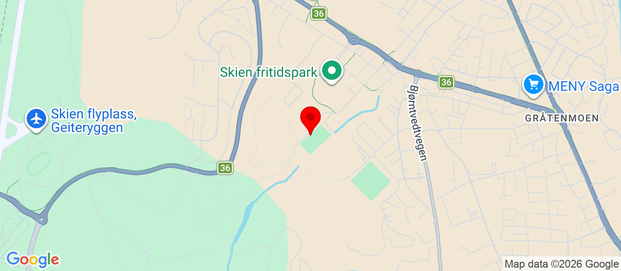 Kart over Skien Fritidspark, Moflatveien 39 SKIEN