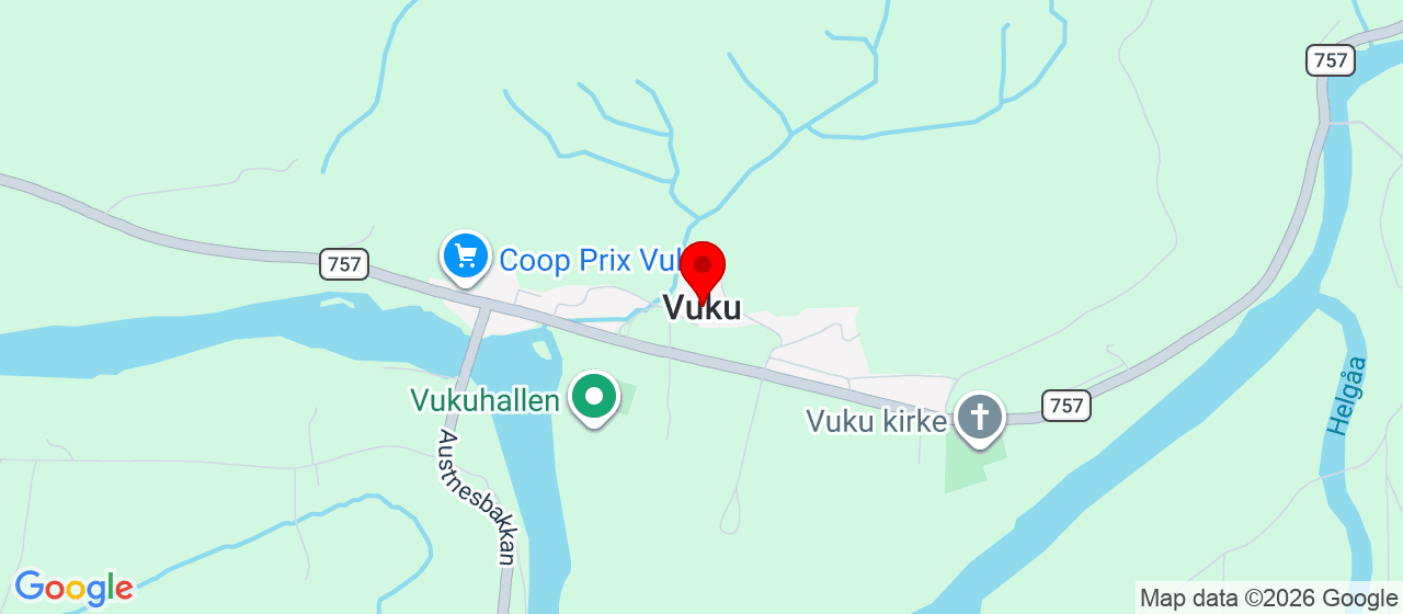 Kart over helgådalsvgen 930 Vuku