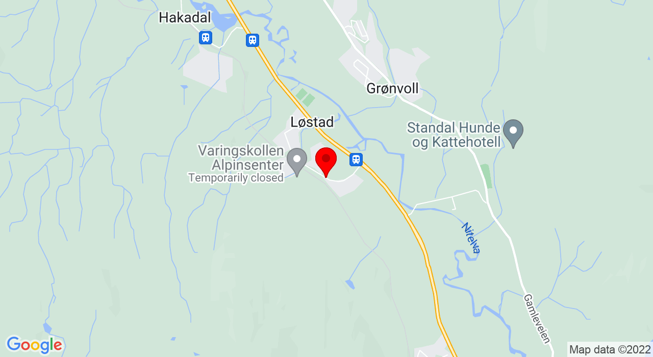 Google Map of Vargveien,1488+HAKADAL