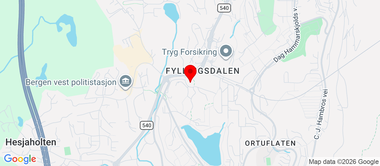 Kart over Hjalmar Brantings vei 11 FYLLINGSDALEN