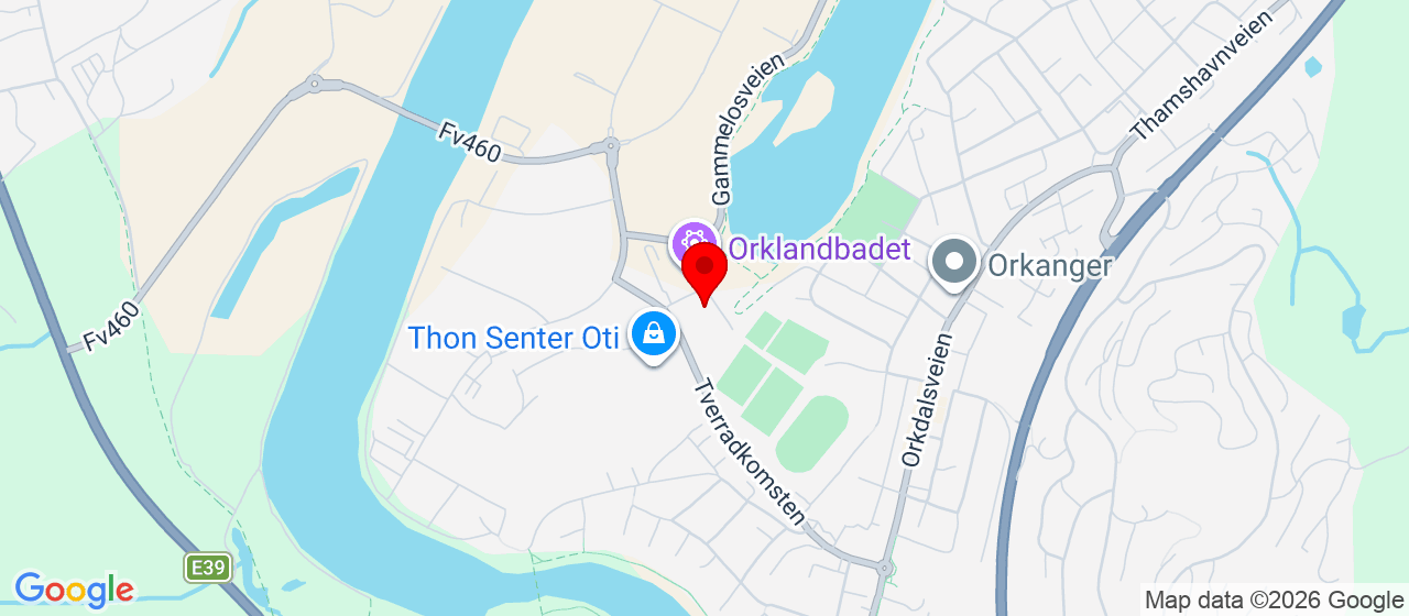 Kart over Klatrehallen ORKANGER