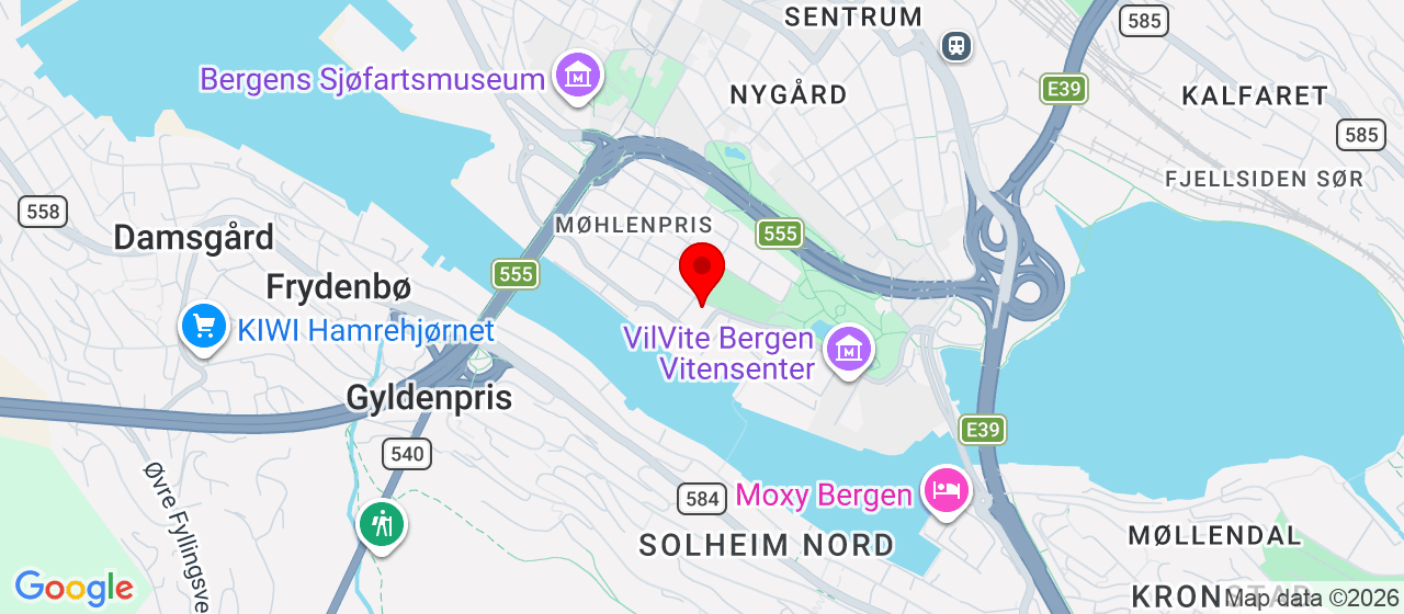 Kart over Wollfs gate 12 Bergen