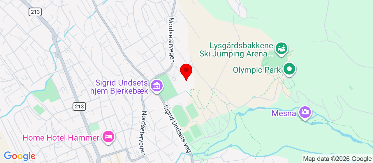 Kart over Nordsetervegen 45 LILLEHAMMER