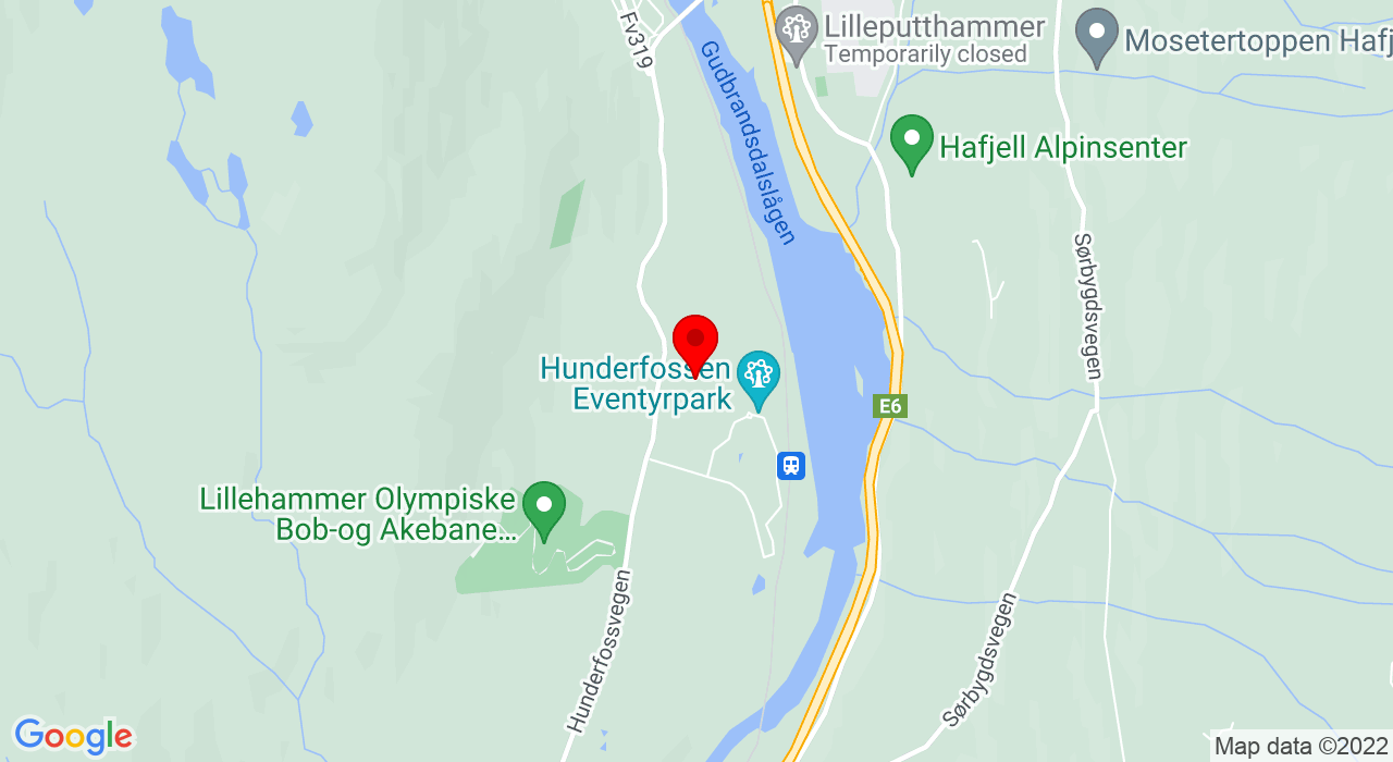 Google Map of Hunderfossvegen 757,2625+FÅBERG