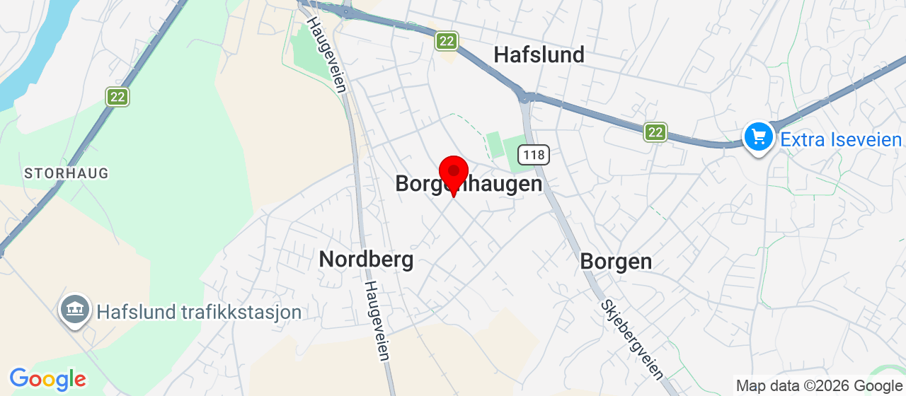 Kart over Skjeberg golfbane Borgenhaugen