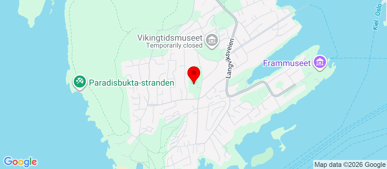 Kart over Huk Aveny 45 Oslo