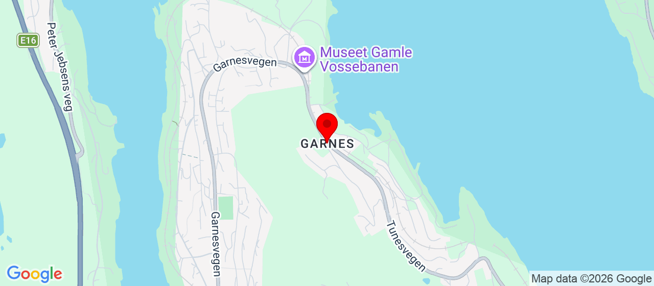 Kart over Tunsevegen 2 Garnes