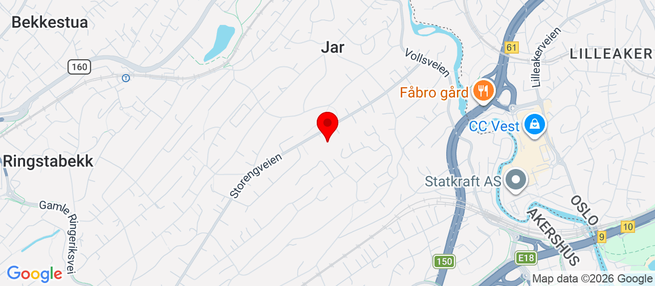 Kart over Storengveien 28 JAR