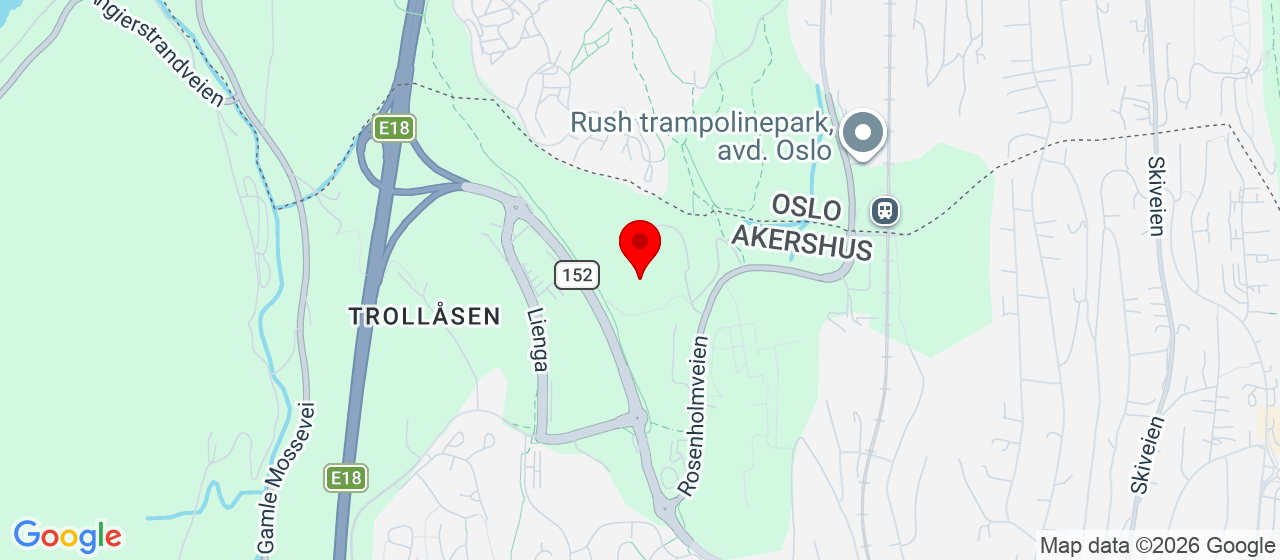 Kart over Rosenholmveien 25 Trollåsen