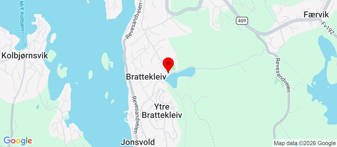 Kart over Tjenndalen FÆRVIK