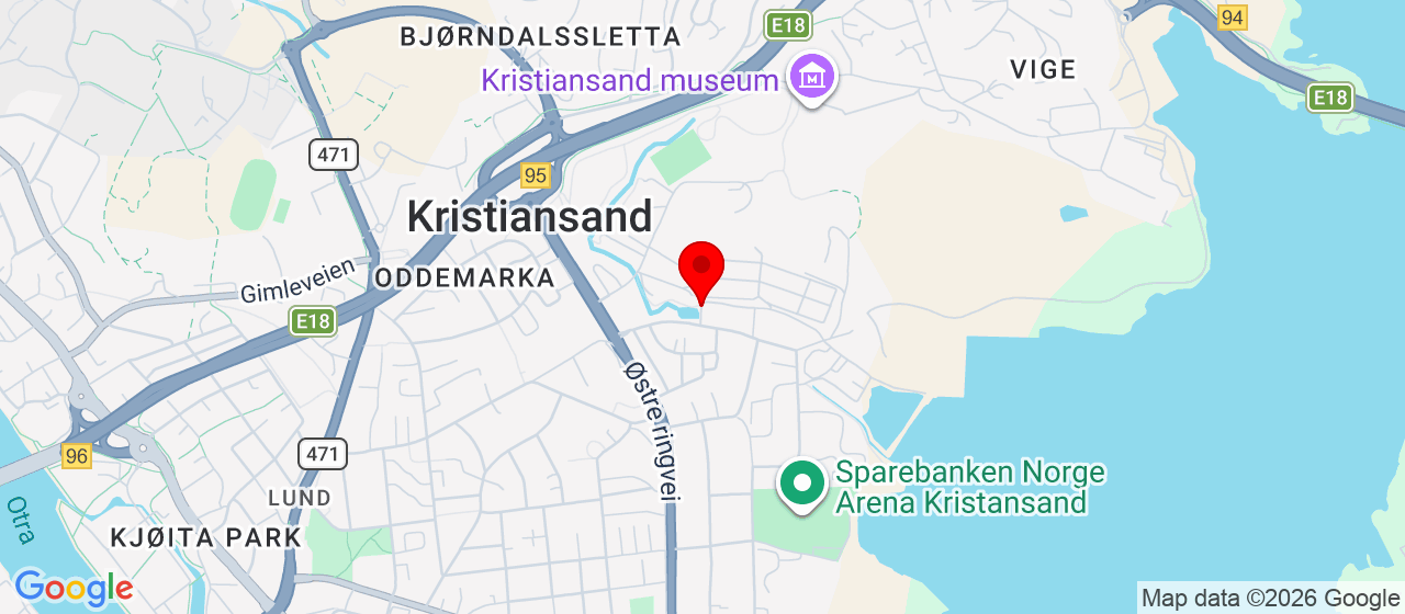Kart over Kongsgård alle 567890, 4632 Kristiansand 