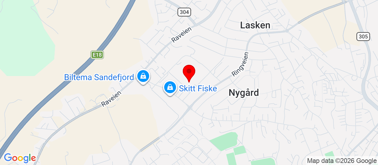 Kart over Gneisveien 13 SANDEFJORD