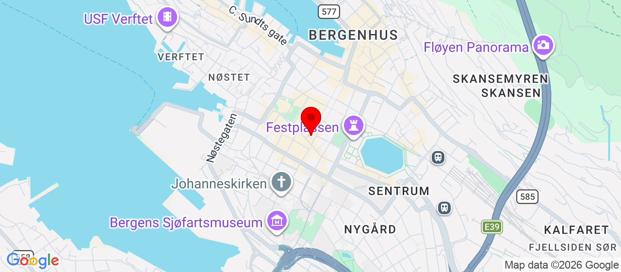 Kart over Bergen Bergen