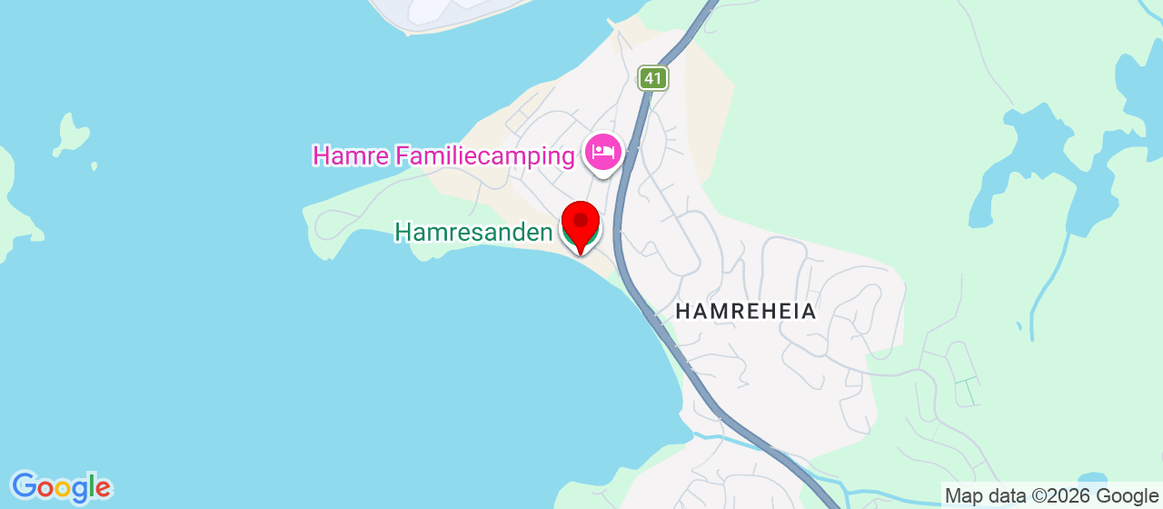 Kart over Hamresanden KRISTIANSAND S