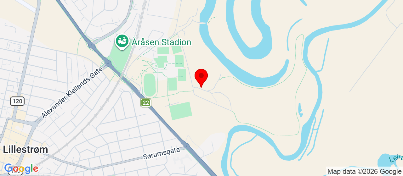 Kart over Sørum Fritidsgård Lillestrøm