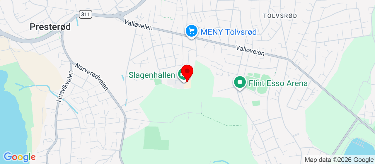 Kart over Slagenhallen, Trimveien 1 Tolvsrød