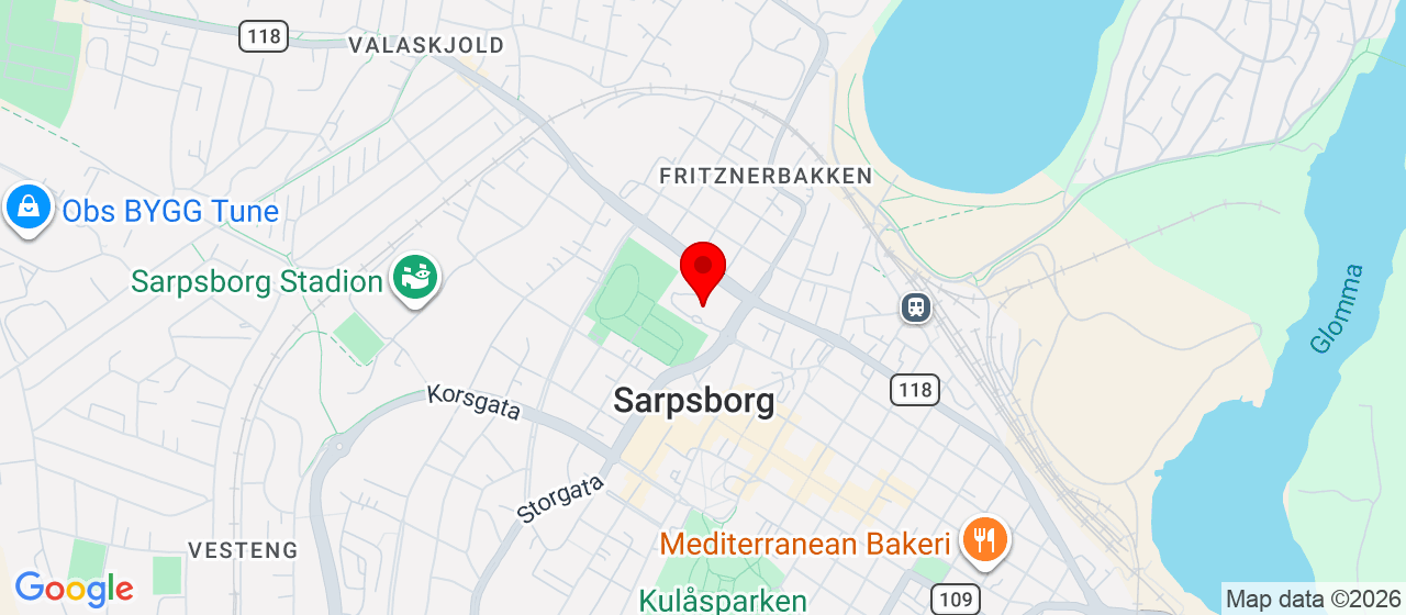 Kart over Roald Amundsens gate 17 Sarpsborg