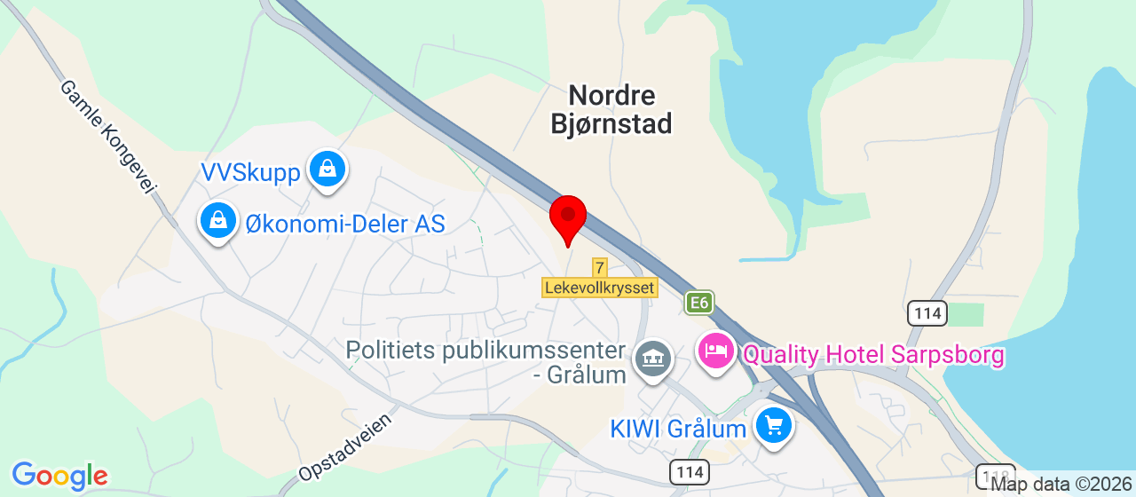 Kart over Bjørnstadveien 50 Grålum