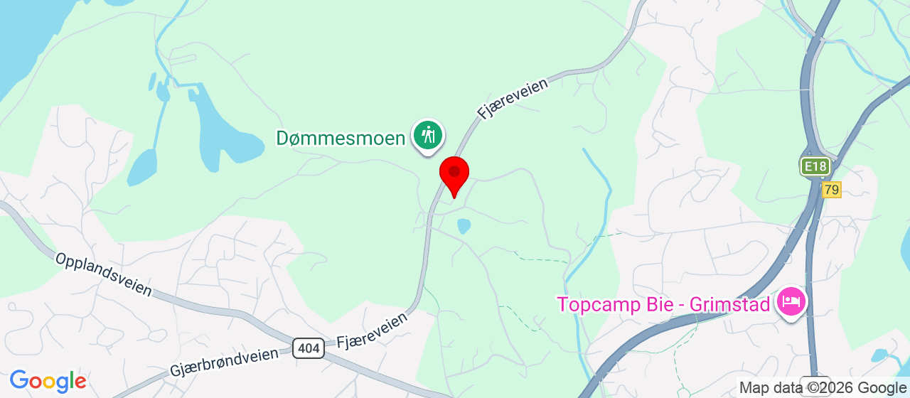 Kart over Dømmesmoen Grimstad