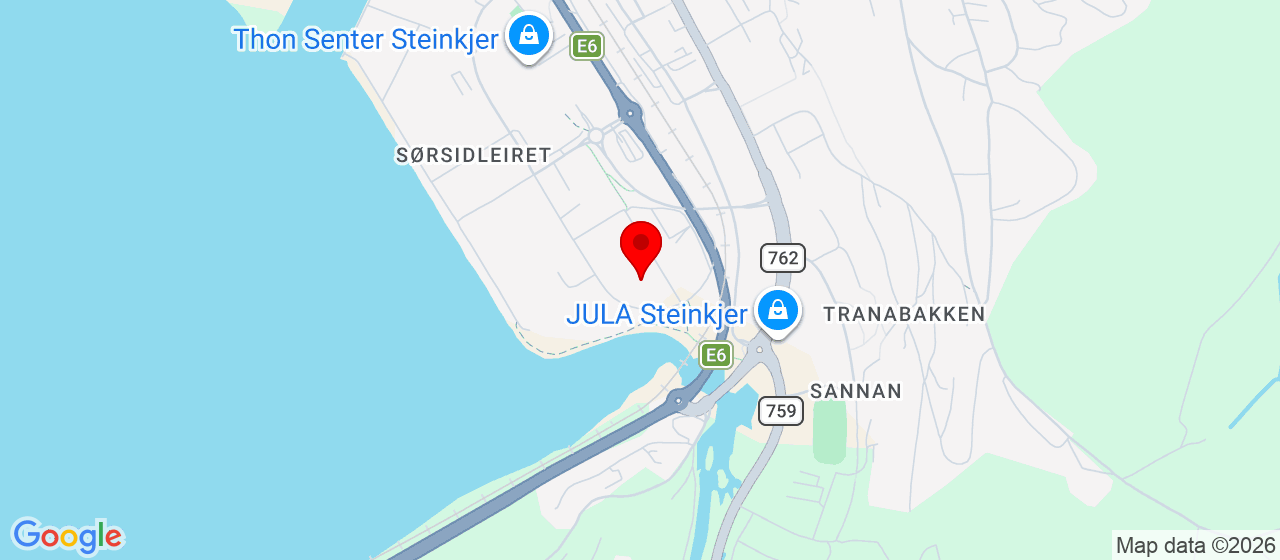 Kart over Sjøfartsgata 12 Steinkjer