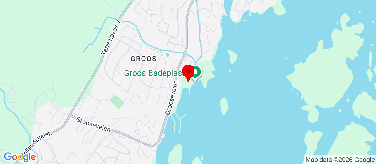 Kart over Grooseveien 79 GRIMSTAD